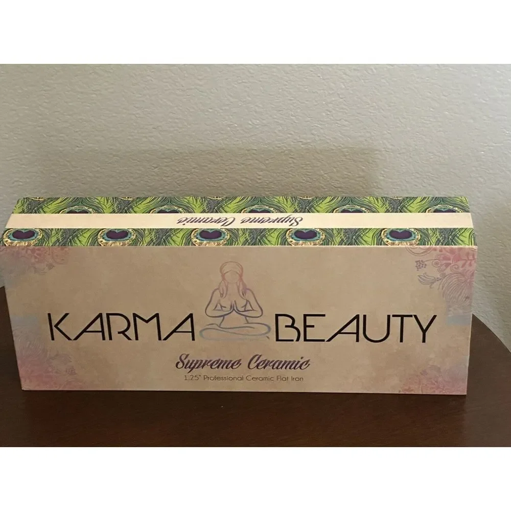 Karma Beauty Supreme Ceramic Flat Iron in Peacock New‎ In Box Never Used